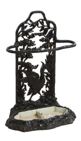 French Cast Iron Naturalistic Umbrella Stand, mid 19th c., H.- 27 in., W.- 18 1/2 in., D.- 9 in.