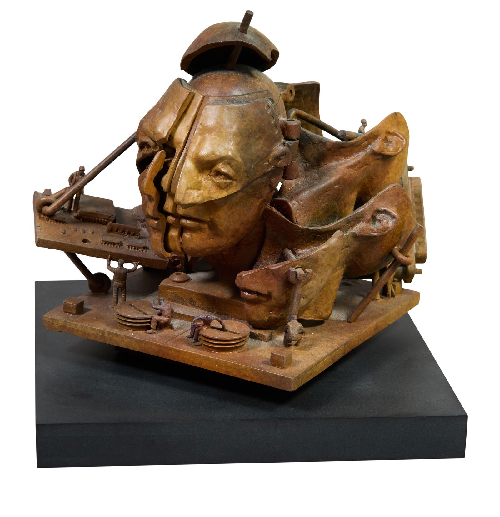 Ted Gall (American/California/Illinois, b. 1941), "Face Facets," 2003, H.- 6 1/2 in., Base W.- 6 1/2