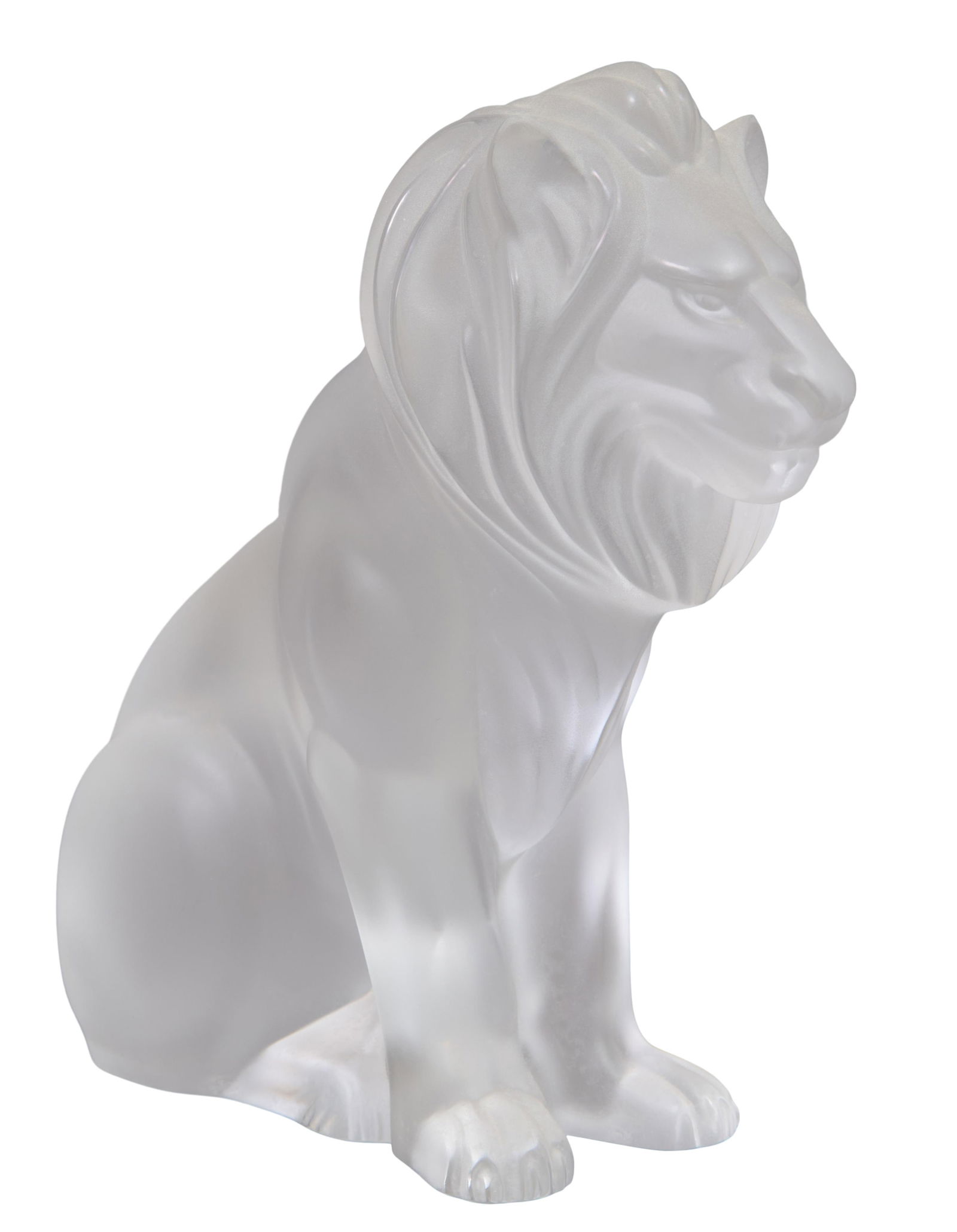 Lalique Satin Crystal Bamara Lion, 20th c., H.- 9 in., W.- 3 3/8 in., D.- 6 3/4 in. (1 of 6)