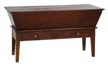 French Provincial Walnut Dough Box, early 19th c, H.- 30 in., W.- 44 1/2 in., D.- 18 in.