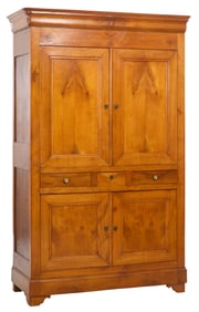 French Louis Philippe Cherry Armoire, mid 19th c., H.- 89 in., W.- 56 in., D.- 25 in.