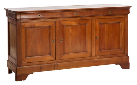 French Louis Philippe Style Cherry Sideboard, 20th c., H.- 38 in., W.- 74 in., D.- 21 in.