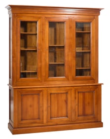 French Louis Philippe Style Cherry Bookcase, 20th c., H.- 86 1/2 in., W.- 67 in., D.- 19 in.