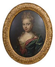 French/German School (19th Century), "Portrait of a Lady," H.- 29 1/2 in., W.- 23 1/2 in., Framed-