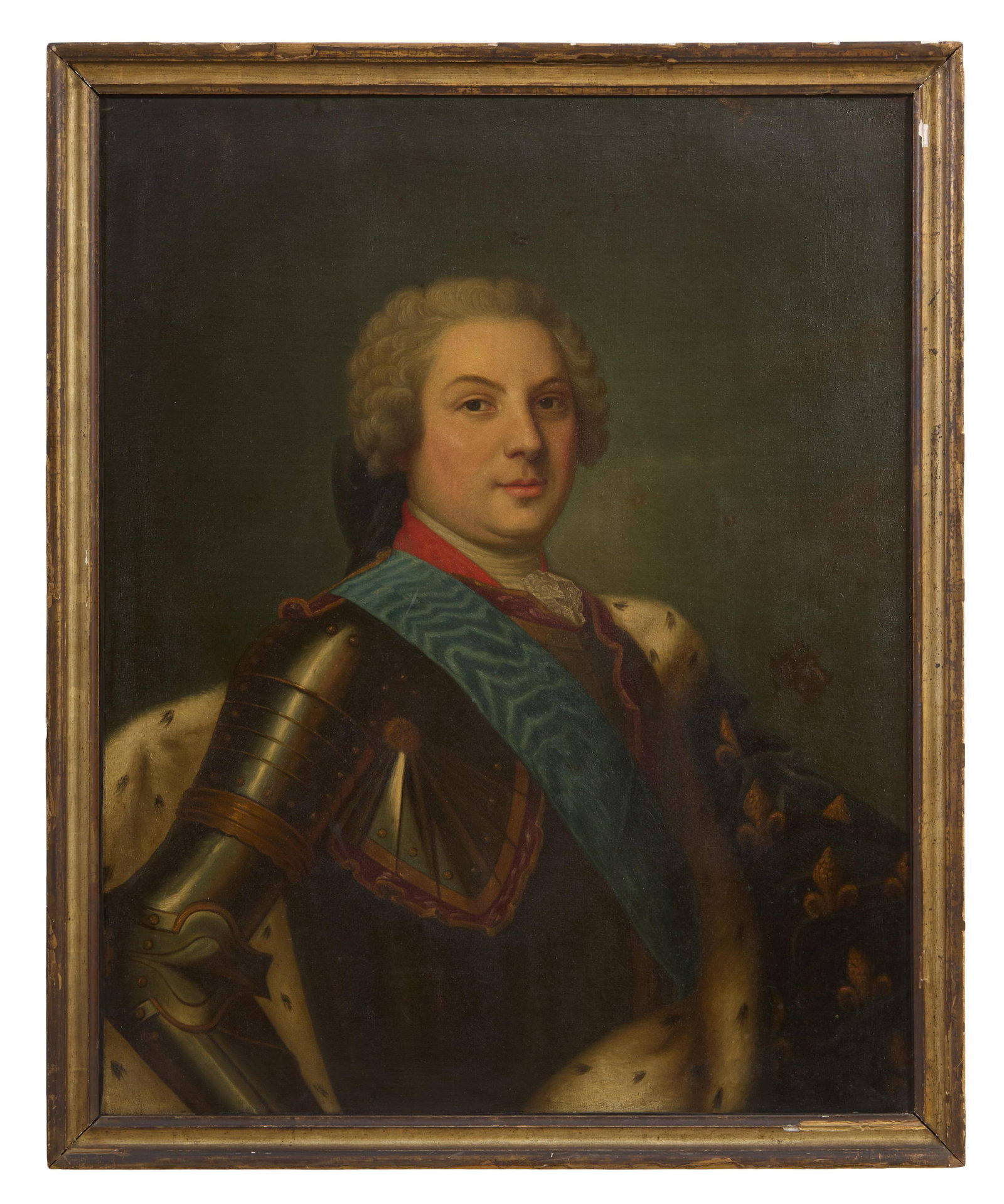 Studio of Maurice Quentin La Tour (French, 1704-1788), "Portrait of Louis, Dauphin of France: Studio of Maurice Quentin La Tour (French, 1704-1788), "Portrait of Louis, Dauphin of France (1729-1765), oil on canvas, unsigned, verso inscribed "restored in 1927" with restorer's stamp "Gustave Hel