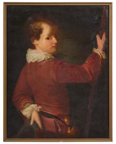 After Alexis Grimou (French, 1678-1733), "Portrait of a Young Pilgrim Boy," 18th c., H.- 31 3/4 in.,