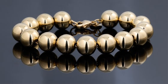 Tiffany & Co. 18K Yellow Gold Ball Bracelet, App. Total Wt.- .91 Troy oz, L.- 5 1/16 in.