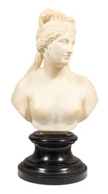 Marble Bust of Capitoline Venus, 19th c., H.- 22 1/4 in., W.- 12 in., D.- 8 1/2 in.