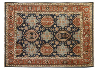 Laristan Karajeh Carpet, 7' 9 x 9' 9.