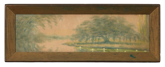 Alexander John Drysdale (American/Louisiana, 1870-1934), "Dusk at City Park," 1929, H.- 6 in., W.-