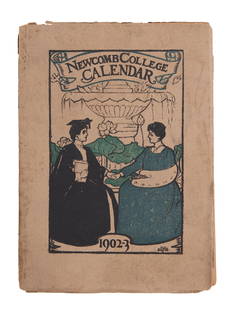 Mary Frances Baker (American/New Orleans, act. 1897-1906), Newcomb College Calendar 1902-1903, H.-: Mary Frances Baker (American/New Orleans, act. 1897-1906), Newcomb College Calendar 1902-1903, published by The Art Department, color woodcuts, signed in block, with 11 plates (including cover) showin
