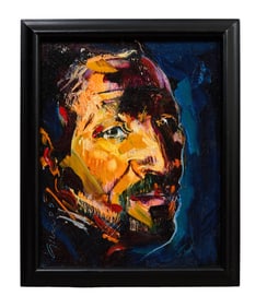 Jere Hardy Allen (American/ Mississippi, b. 1944), "Portrait of Fellow Artist, Preston Jackson,"