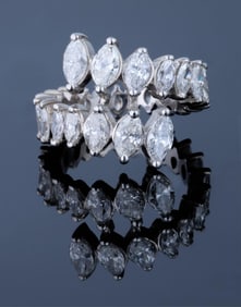 Lady's Platinum Diamond Dinner Ring, Total Diamond Wt.- app. 4.00 carats, Size- 6 1/4.