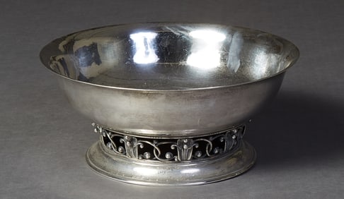 Large Sterling Silver Danish Modern Style Punch Bowl, c. 1950, App. Total Sterling Wt.- 48.9 Troy