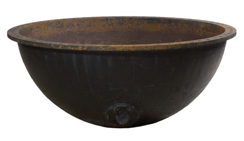 Large Louisiana Cast Iron Sugar Kettle, mid to late 19th c., H.- 26 in., Dia.- 61 in.