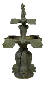 Classical Style Cast Bronze Dolphin Fountain, 20th c., H.- 78 in., Dia.- 55 in.