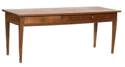 French Provincial Walnut Farmhouse Table, mid 19th c., H.- 29 1/2 in., W.- 72 1/2 in., D.- 27 1/2