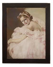 Pal Fried (Hungarian/American, 1893-1976), "Ballerina in Pink," H.- 31 1/2 in., W.- 23 3/4 in.,