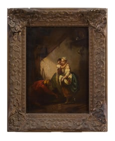 French/Continental School (19th Century), "Fortune Teller," H.- 13 1/2 in., W.- 9 3/4 in., Framed-