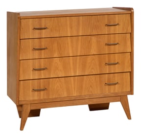 French Mid Century Modern Maple Chest, mid 20th c., H.- 36 1/2 in., W.- 40 in., D.- 19 1/2 in.