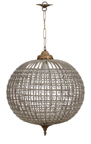 Crystal Button Prism Globe Chandelier, 20th/21st c., Dia.- 20 in.