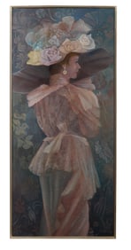 Albert de Villeroux (Belgian, 1934-2011), "La Papillonne," 20th c., H.- 39 3/8 in., W.- 17 3/4 in.,