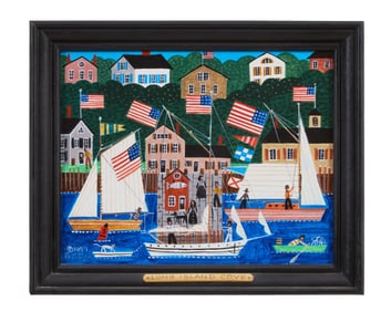 Rosebee (American/Massachusetts, 1932-2016), "Long Island Cove," 1989, H.- 8 in., W.- 10 1/4 in.,