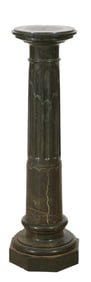 Continental Fluted Green Marble Pedestal, late 19th c., H.- 43 in., W.- 13 in., D.- 13 in.