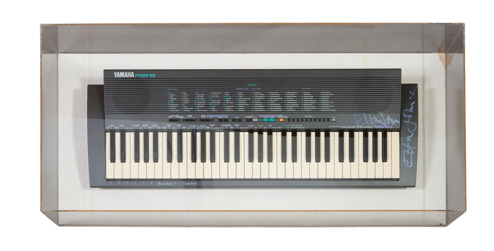 Elton John Autographed Yamaha PSR-19 Electric Keyboard, Overall- H.- 21 in. W.- 45 in., D.- 7 in.