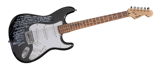 Lynyrd Skynyrd Autographed Squier Bullet Electric Guitar, 2006, L.- 39 in., W.- 12 3/4 in., D.- 2