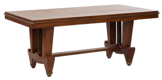 French Art Deco Ebonized Walnut Dining Table, early 20th c., H.- 29 in., W.- 72 in., D.- 38 1/2 in.