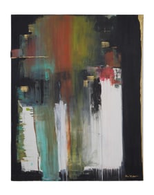 Allen Melton (American/Mississippi, b. 1964), "Abstract with Colors over Black and White Ground,"