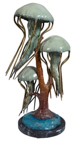Cold-Painted Bronze Jellyfish Sculpture H.- 22 in., Dia.- 12 in.