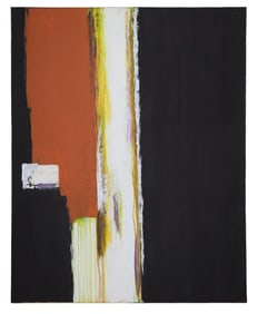 Allen Melton (American/Mississippi, b. 1964), "Untitled: Orange, White and Yellow on Black