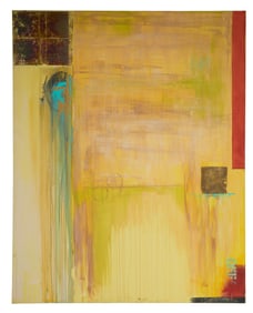 Allen Melton (American/Mississippi, b. 1964), "Abstract in Yellow and Red," 20th c., H.- 60 in., W.-