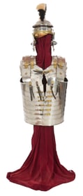 Reproduction Brass Centurion armor set, 20th c., H.- 67 in., W.- 18 in., D.- 16 in.