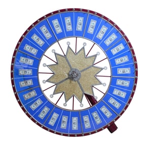 Spin to Win Lottery Prize Wheel, 20th c., Dia.- 48 in.