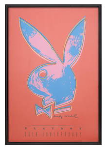After Andy Warhol (American, 1928-1987), "Playboy Cover, 35th Anniversary," 1985, Sight- H.- 35 3/4: After Andy Warhol (American, 1928-1987), "Playboy Cover, 35th Anniversary," 1985, screenprint poster on archival paper, signed in print, limited edition, published Special Editions and Mirage Editions
