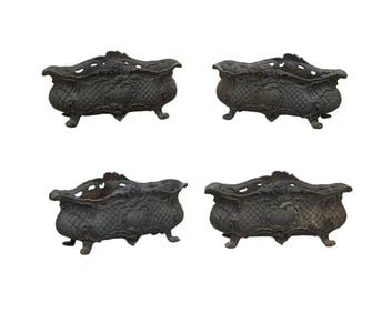American Rococo Cast Iron Planters, late 19th c., Each- H.- 12 in., W.- 25 in. (4 Pcs.)