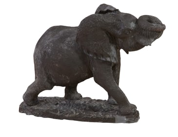 Charles Muropa, "Hand Carved Shona Stone Bull Elephant," 20th c., H- 18 in., W.- 30 in., D.- 9 in.