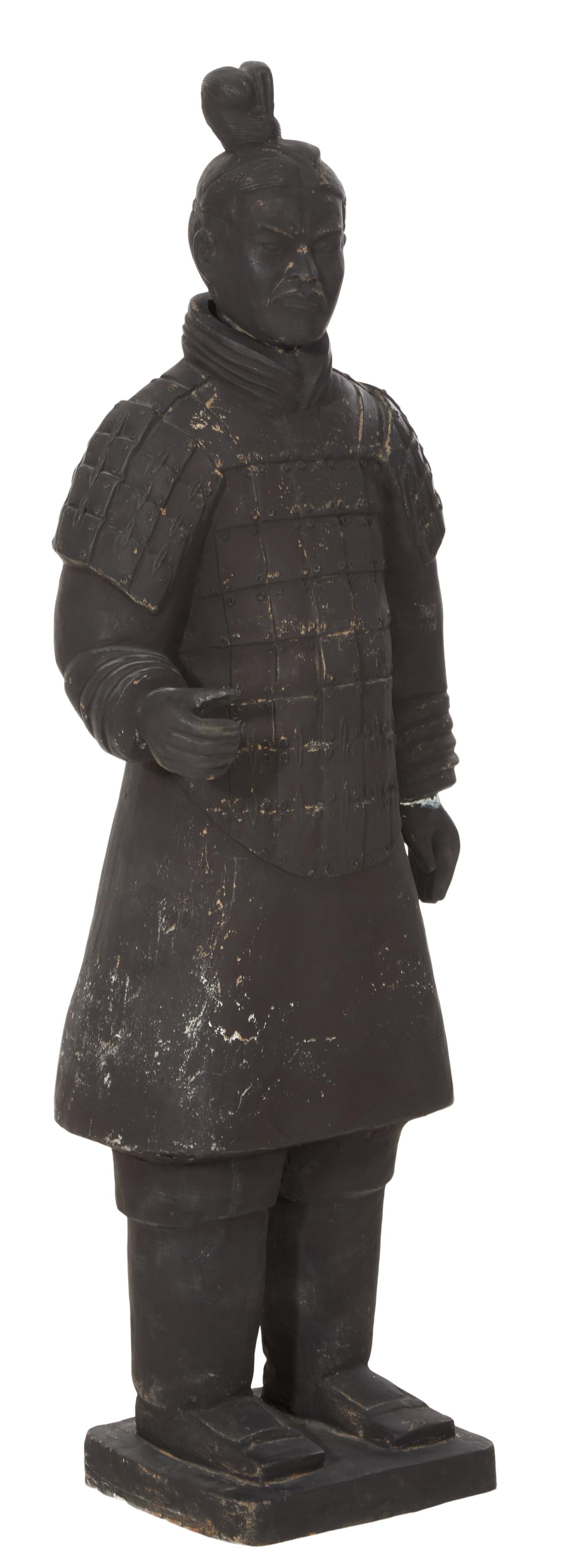 Large Chinese Pottery Tang Style Warrior Figure, 20th c., H.- 55 in., W.- 15 in., D.- 13 in. (1 of 1)