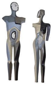 Pair of Neiman Marcus Window Mannequins, San Francisco, 1970s, Male- H.- 73 in., W.- 24 in., D.- 10