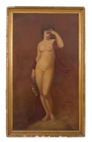 American School (20th Century), "The Water Carrier," H.- 54 in. W.- 28 in, Framed- H.- 60 in., W.-