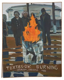 Gene Epstein (American/Ohio, 20th/21st Century), "Textbook Burning, Warsaw, Indiana, 1982," H.- 54
