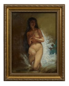 A. Russeux (American/French, 20th Century), "Modern Venus Emerging from the Sea," Sight- H.- 16 in.,