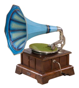 Austrian Coin Operated Phonograph, late 19th/early 20th c., Case- H.- 10 in., W.- 17 3/4 in., D.- 17