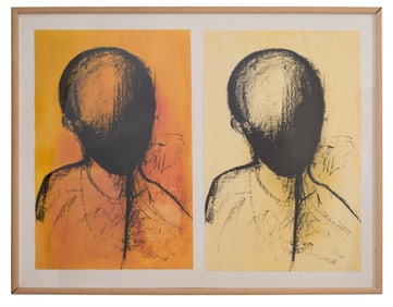 Marilu Eustachio (Italian, 1934-2024), "Figures," 1995, Each Print- H.- 45 in., W.- 26 in., Framed