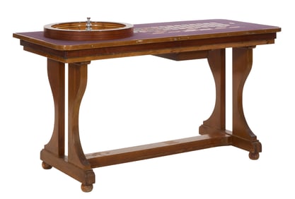 Roulette Table, 20th c., H.- 34 in., W.- 66 in., D.- 26 in.