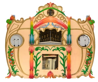 Ragtime West Carousel Band Organ, late 20th/21st c., H.- 81 1/2 in., W.- 95 in., D.- 32 in.
