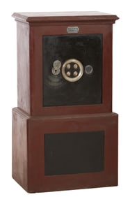 Antique French Cast Iron Safe by Albert Beco, Beziers, H.- 42 in., W.- 23 in., D.- 16 in.